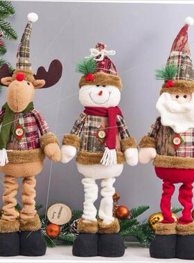 Christmas snowflake cloth telescopic old man doll decoration