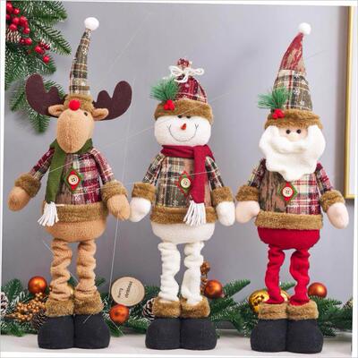 Christmas snowflake cloth telescopic old man doll decoration