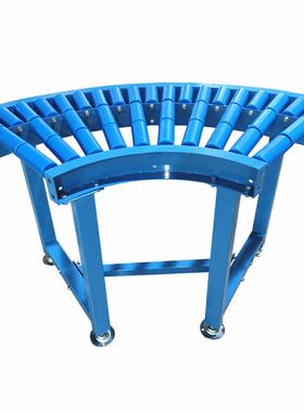 杭蓝色PP州滚筒转弯机无动NH202404力弯道90度筒输机仓库物流滚输