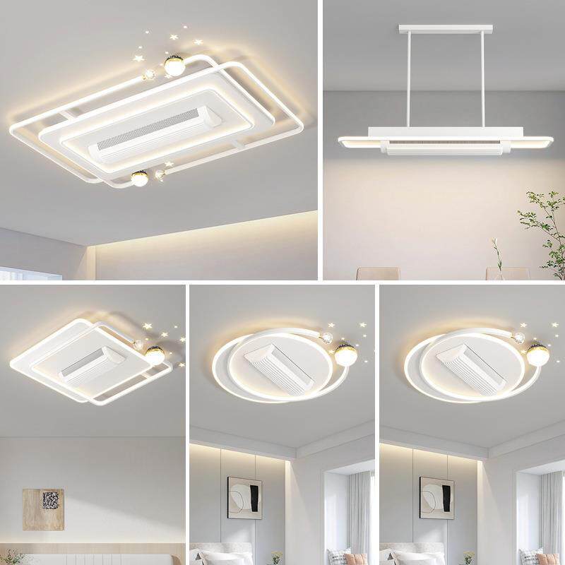 滚筒式隐形无叶风扇灯吸顶灯智能护眼静音灯具成套中山家装灯饰