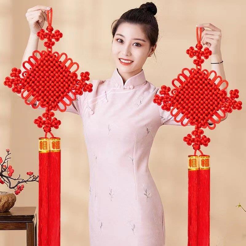 新年高档中国结挂饰客厅大号乔迁平安结门上装饰小如意节流苏挂饰