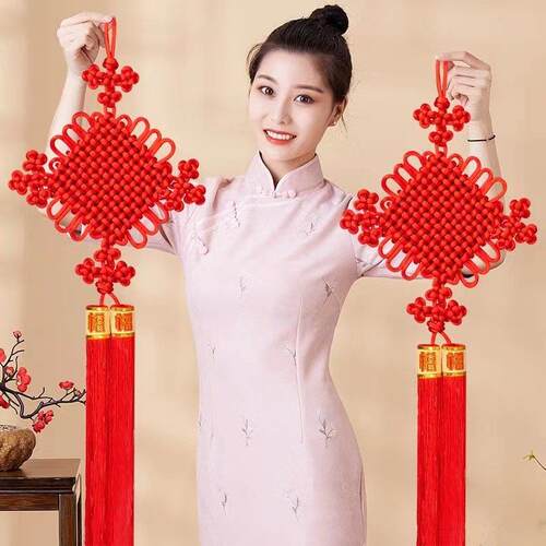 新年高档中国结挂饰客厅大号乔迁平安结门上装饰小如意节流苏挂饰