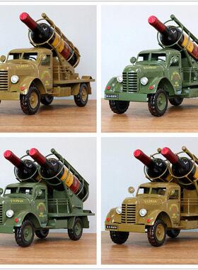 铁艺覆古军车汽车红酒架创意摆设展示架摆件饭厅酒吧装饰道具模型