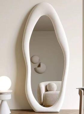 全镜异型款家试衣用镜子网红款式落落地镜奶油风身卧室ZIR地镜子