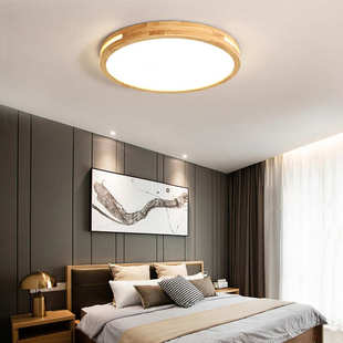 实木客厅走廊厨房镂空吸顶灯 简约时尚 北欧风格 原木卧室LED吸顶灯