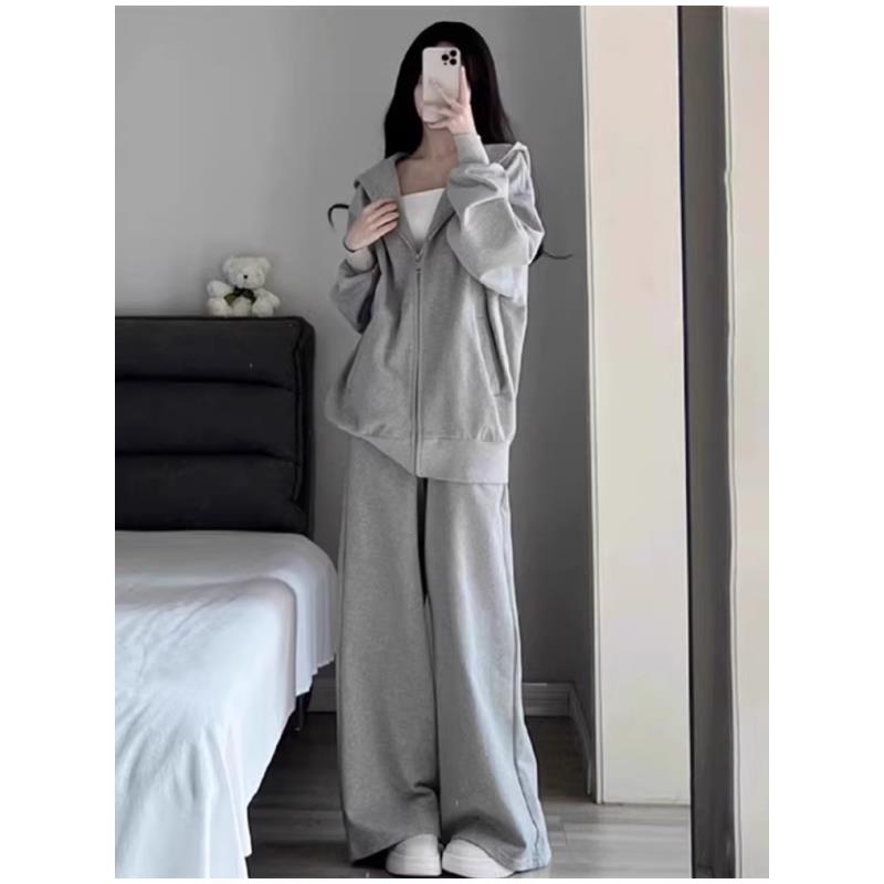 英国DGKP运动套装女春秋季连帽卫衣阔腿裤休闲两件套时尚