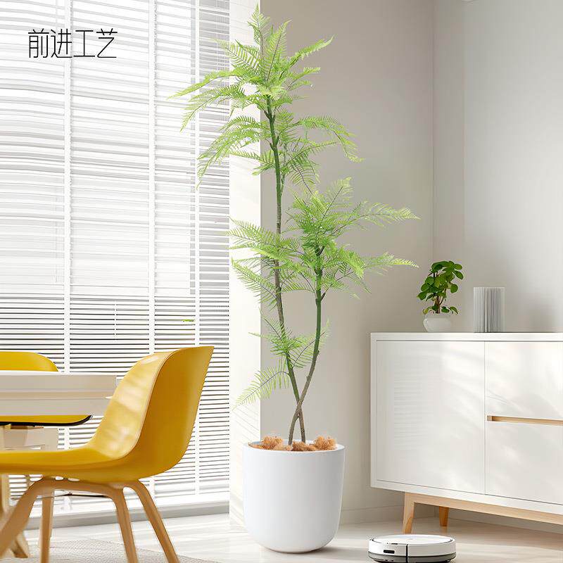 轻蓝花LHY3-4楹室内仿真物绿植盆栽大型仿植假树高生端奢客厅装饰