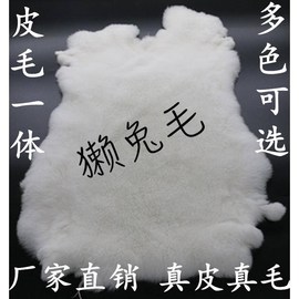 皮毛一体碎料边角料真兔皮整张獭兔毛皮毛一体皮草护膝服装面料地