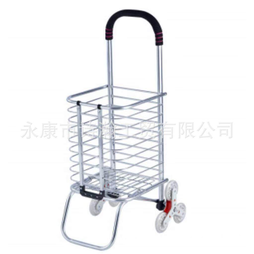 加粗款爬楼可折叠便携式推车铝合金六轮购物车家用手拉车买菜车