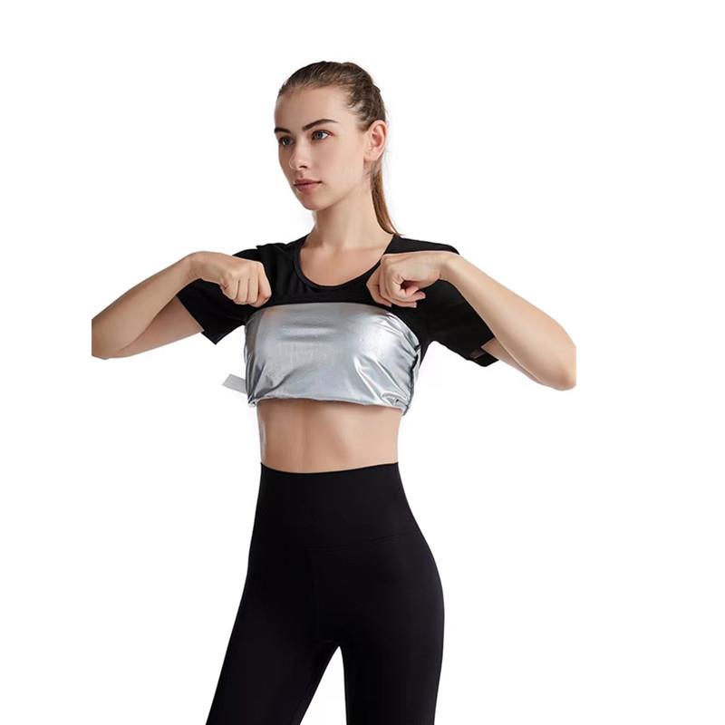 Womens sports corset sweat-inducing top suit short-sleeved