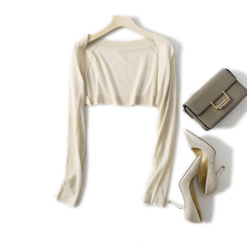 long-sleeved small womens Ultra-short jacket sweater shawl