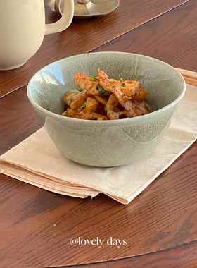 lovely days ins嫩绿色亮釉窑变渐变纹理陶瓷釉下彩酸奶碗小食碗