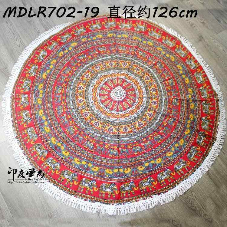 正品印度风尚 进口mandala曼达拉风桌圆布形纯棉花民族印挂毯桌旗
