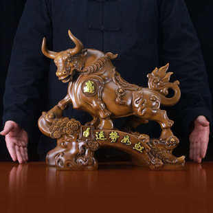 運勢如虹牛擺件十二生肖牛客廳玄關(guān)酒柜裝 飾公司店鋪喬遷開業(yè)送禮