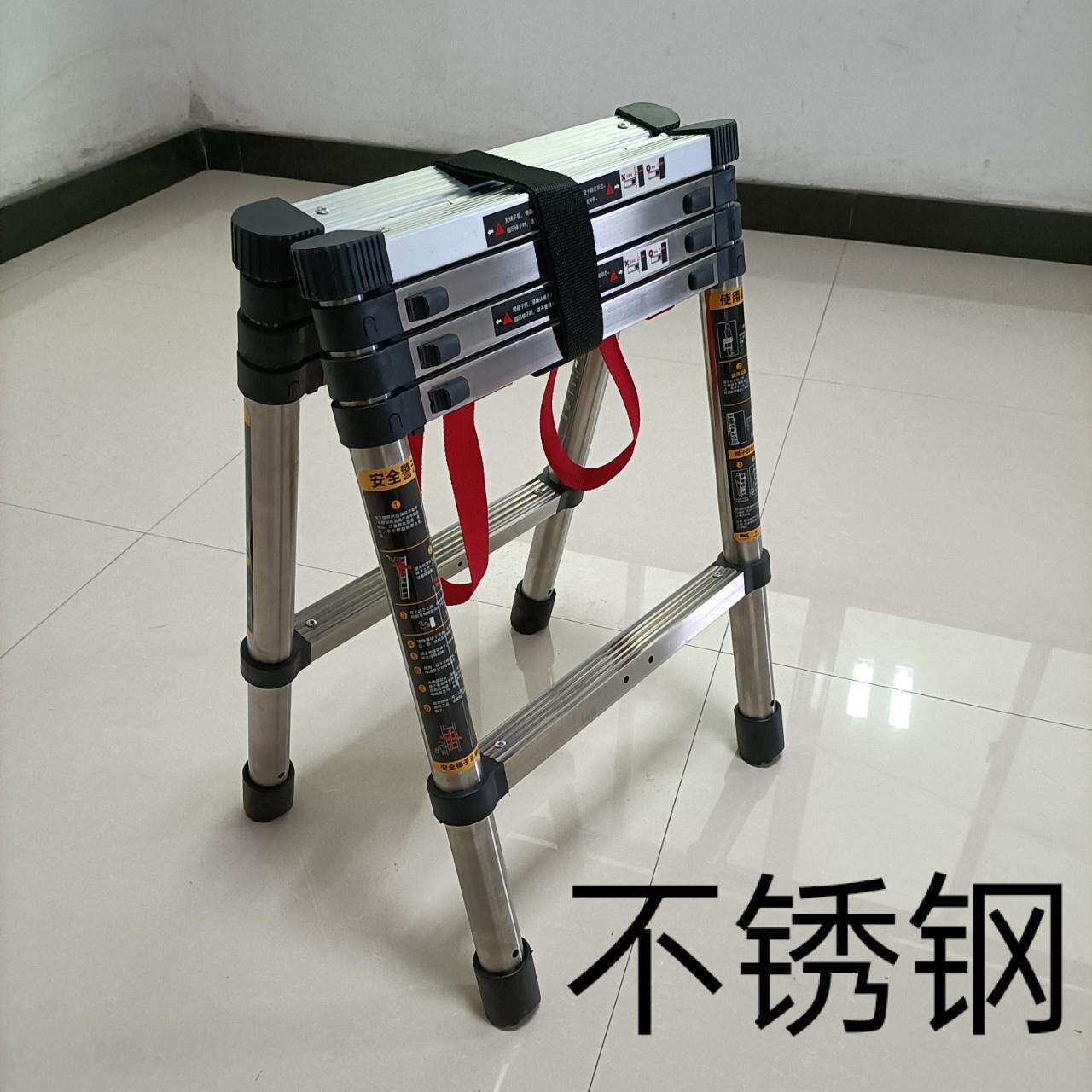 加厚伸缩梯子SVU锈钢梯行走人字走梯不家用降收缩折叠升双面楼梯