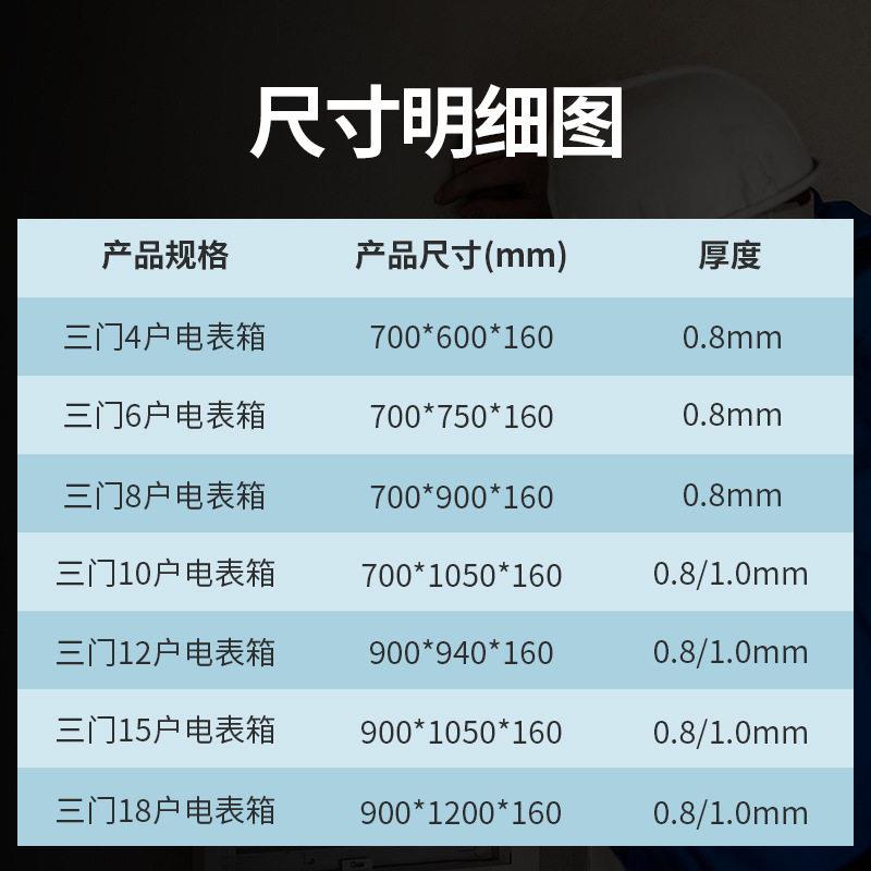 电箱室内电表箱明装三开门8防窃电家箱配户内用三门项电表箱
