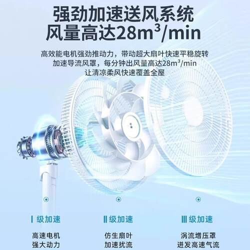 NEJ电风扇落卧地家用超静音新款大风力立式小型一级扇能效电室扇