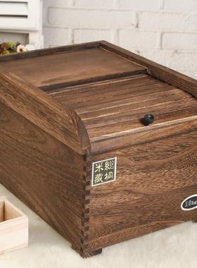 实木储箱防虫FXY防潮装米桶盒0子510米kg米缸面箱家用小号20340斤