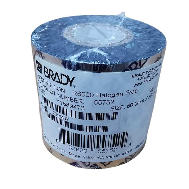 贝迪现货BRADY蜡基混合全树脂碳带 R6007系列条码标签打印机色带