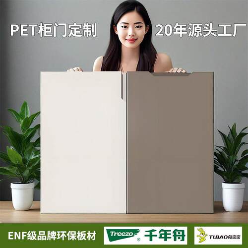 柜门厨房整体橱柜门衣柜门定做PET门板肤感欧松板实木板材玻璃门