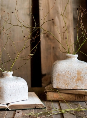 手工艺术 仿古做旧陶罐花瓶花器花插 风格中式美式日式