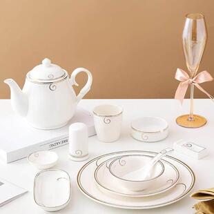 酒店摆台餐具套组饭厅饭店专用汤碗盘三件套四件套碗骨碟商用定制