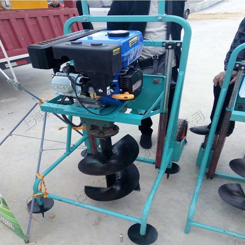 支架式深施肥机钻16植0型四冲RWY汽油地机道路绿化树螺旋挖坑机