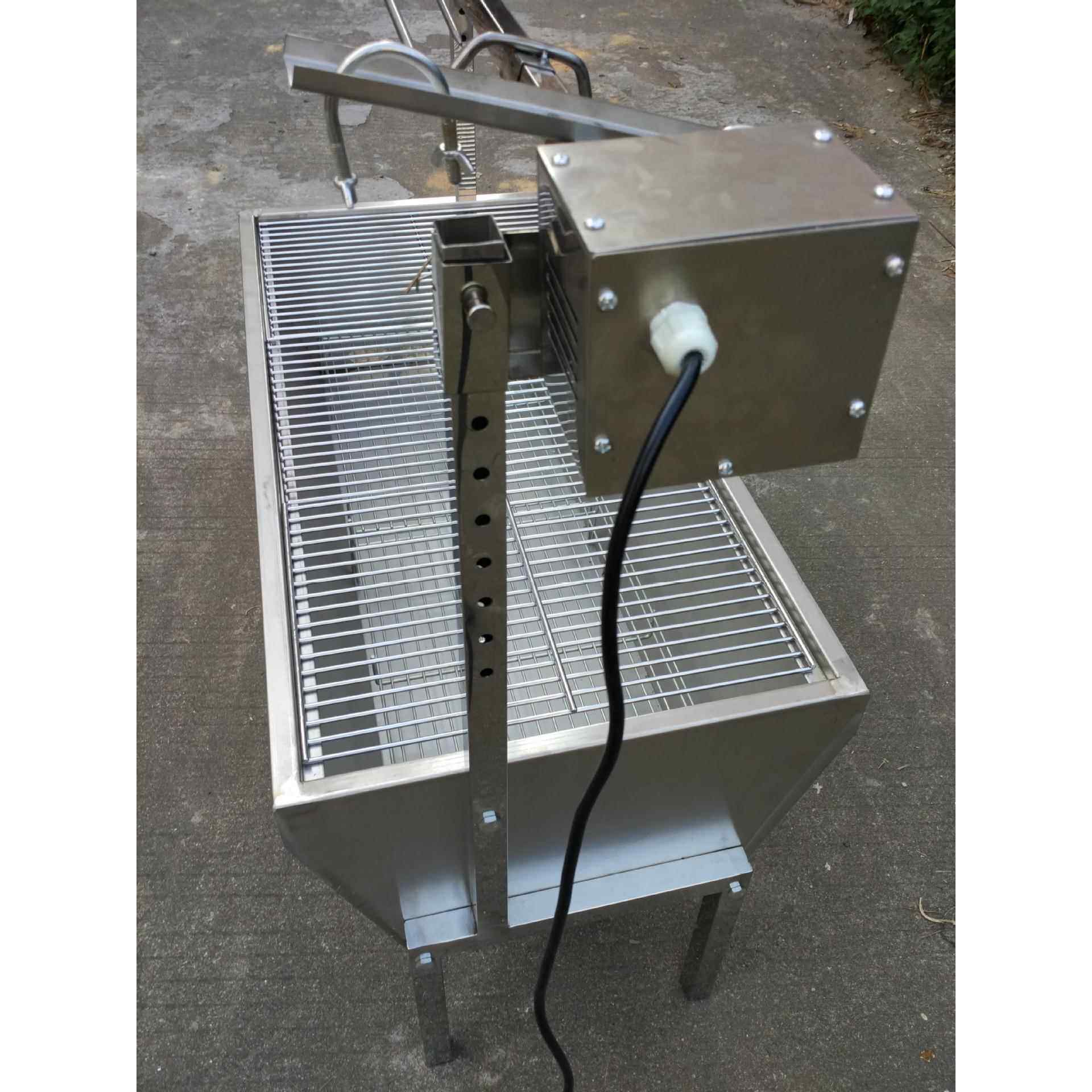 自动翻转烤全羊烧烤炉架子商用家用户外木炭烤羊腿加大加厚烤乳猪