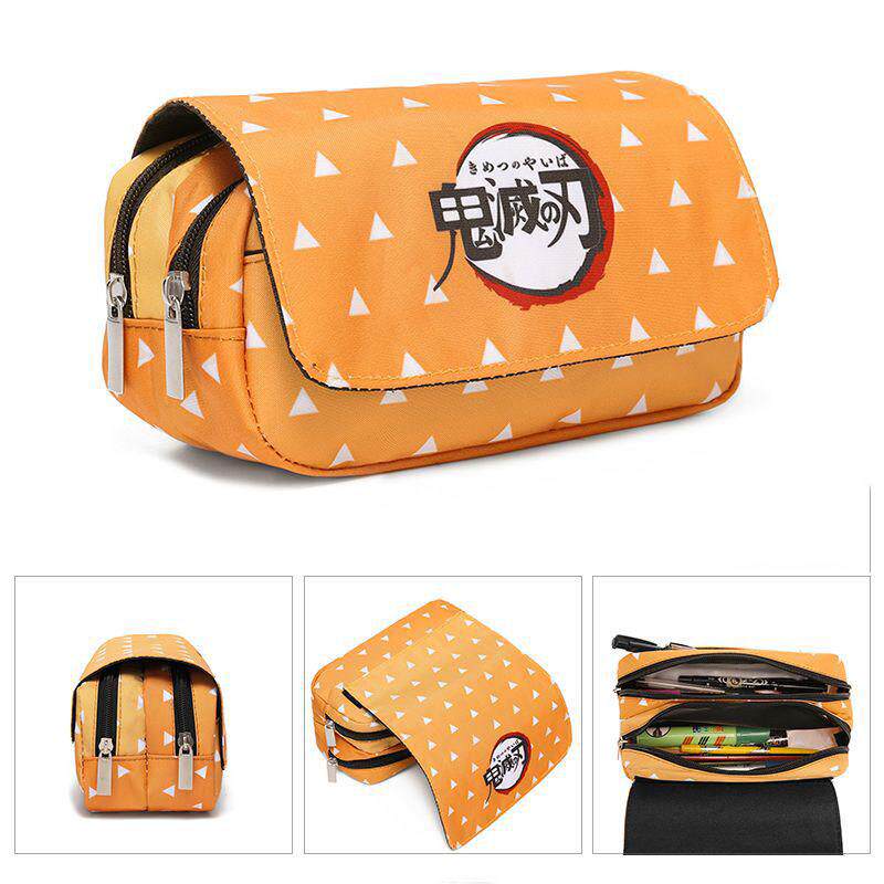 Anime Demon Slayer Pencil Case Student Storage Bag Tanjirou