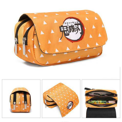 Anime Demon Slayer Pencil Case Student Storage Bag Tanjirou