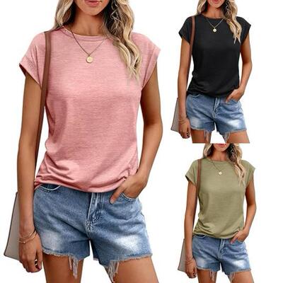 Women's Summer Cap Sleeve T-Shirt Casual Loose Fit Tunic