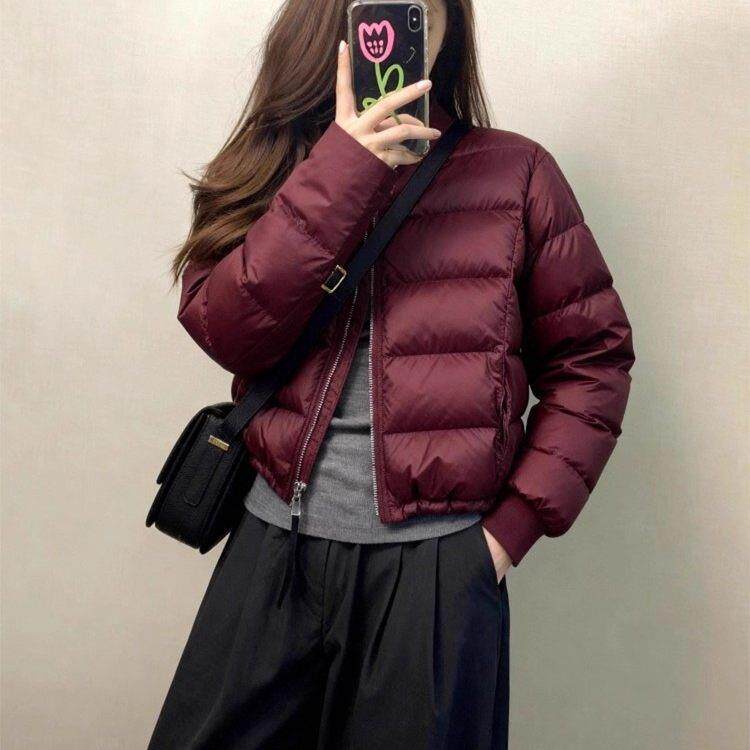 韩版新款羽绒服女短款立领小个子轻薄白鸭绒面包服棉袄外套时尚潮
