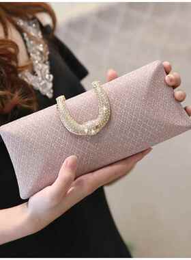 潮牌韩版名媛晚宴手拿包新款镶钻手包旗袍搭配手提包晚礼服宴会包