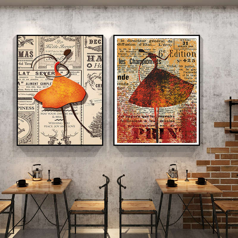 KTV酒吧墙面装饰画工业风复古餐厅餐馆挂画烧烤店怀旧美女墙壁画