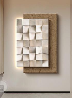 户奶油风对入111BHJ-2玄关装饰画砂岩立体肌理门感挂画几何客厅发