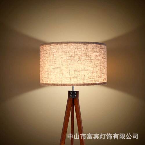 落书地灯美式625乡村简约桃色木艺落地灯中室式胡客厅房卧展厅装