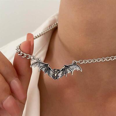 黑色蝙蝠项炼Punk Black bat Necklace Halloween Women Jewelry