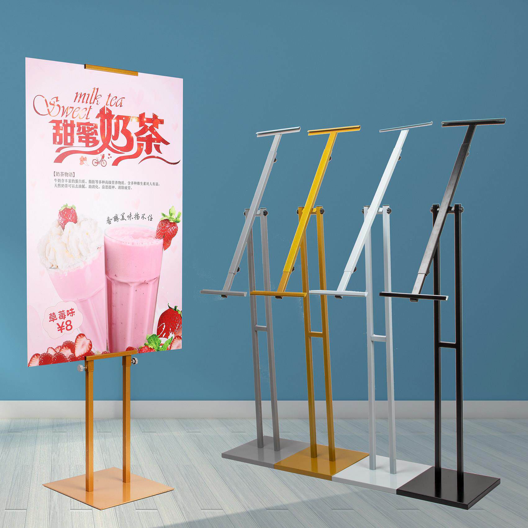 kt板展架斜面广告牌展板海报架设计定制立式落地式双面宣传指示牌