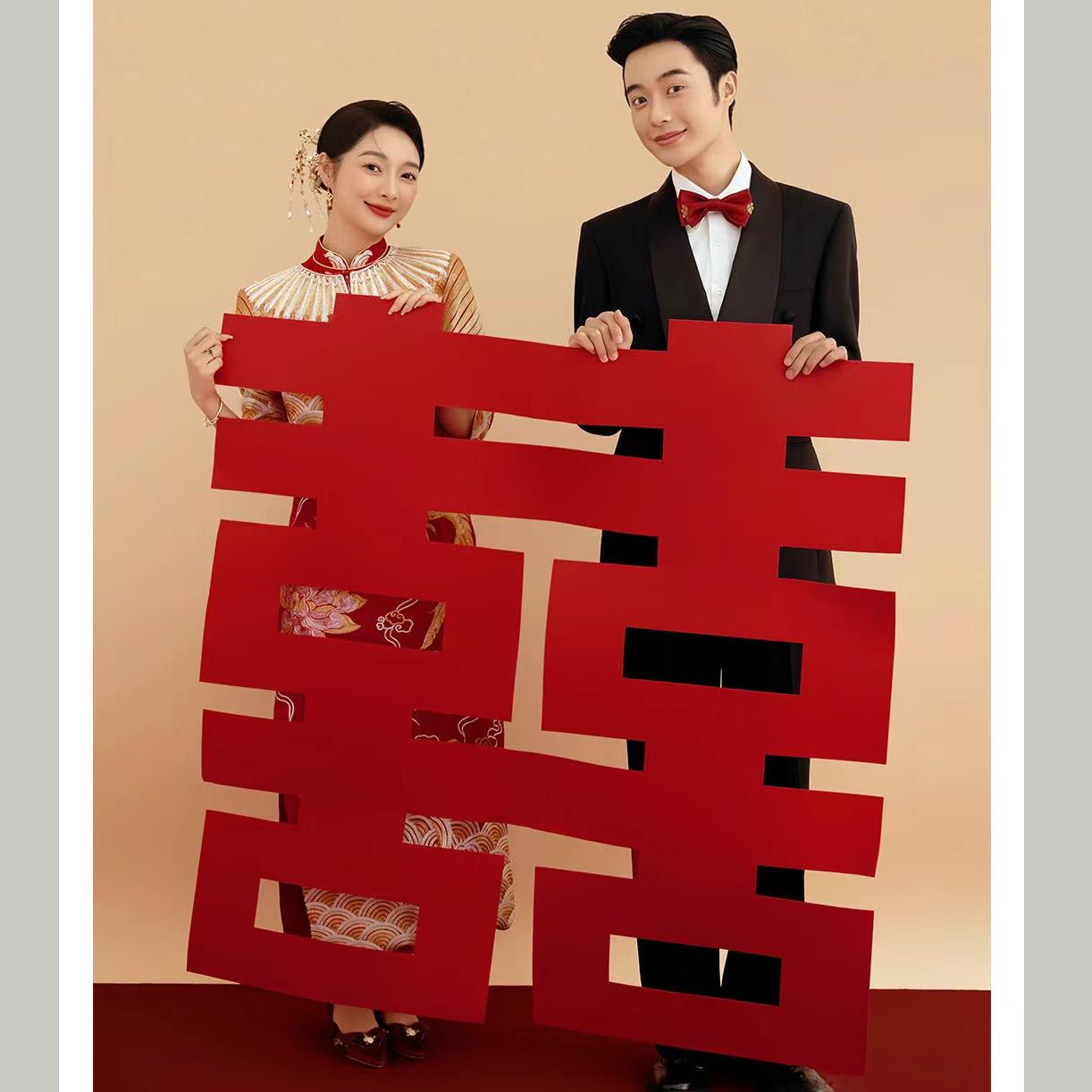 新款20张装喜宴婚庆用品结婚静电贴窗户车子用婚礼喜字儿结婚窗花
