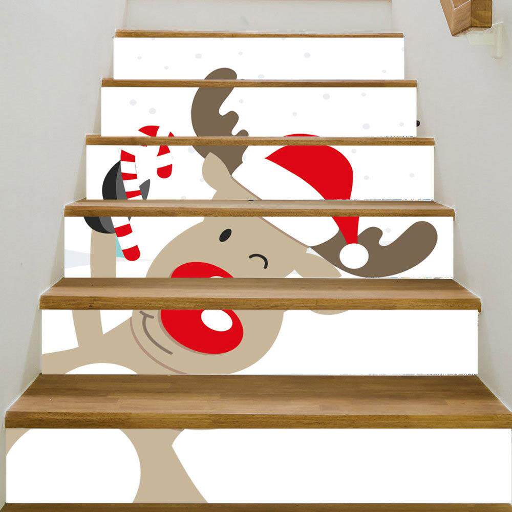 SLT030圣诞节可爱小鹿楼梯贴可移水防时尚台阶装饰墙贴家居
