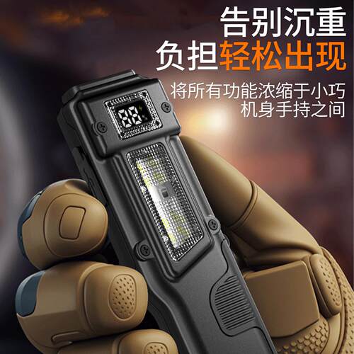 跨境笔夹手电筒双灯芯+侧灯户外应急红光警示灯超薄工作灯手电筒