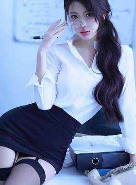收腰长袖衬衫套装女职业工作服秋冬修身上衣秘书OL制服包裙两件套