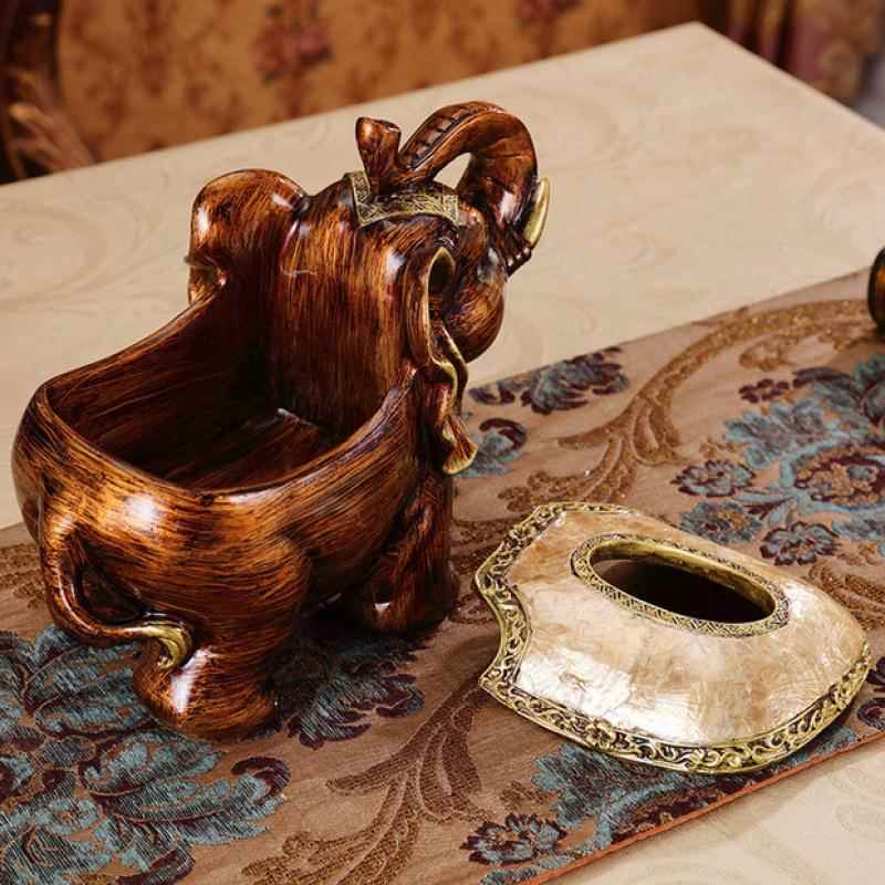 大欧式象纸巾盒多功能意客厅茶几收盒创奢纳华抽纸盒家居装812饰