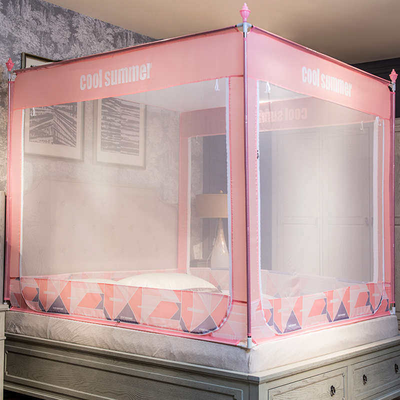 蚊帐三开门防摔儿童婴儿拉链1.5米蒙古包1.8m床双人家用加密加