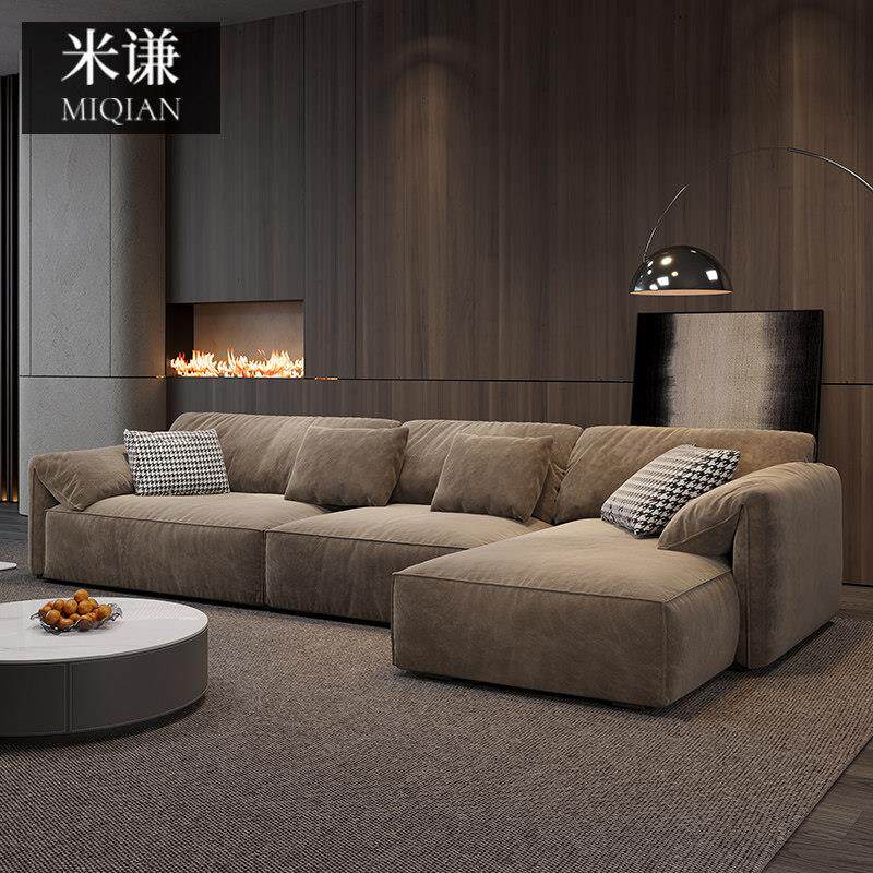 布米居大象耳朵布艺沙发家用客厅小户型意式极简轻奢贵妃转角沙发