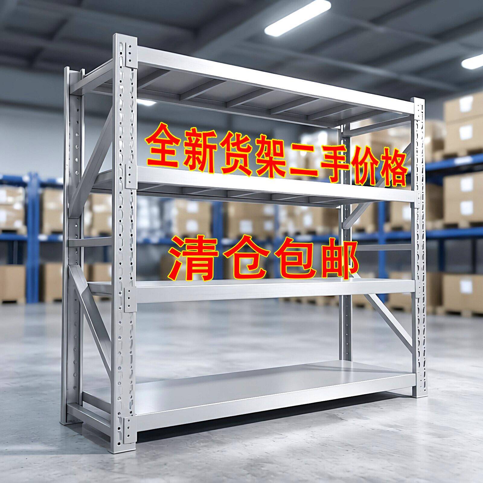 仓储货架二手清仓包邮超市储物架落地收纳架超强承重快递展示架子