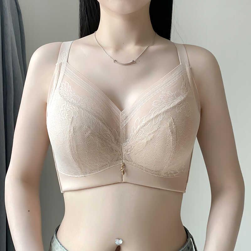 新款大胸显小调整型文胸全罩杯女士内衣薄款透气收副乳显瘦防下垂