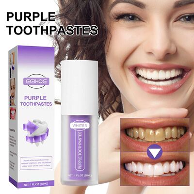 EELHOE V34 Purple Toothpaste - For Teeth Whitening, Stain Re