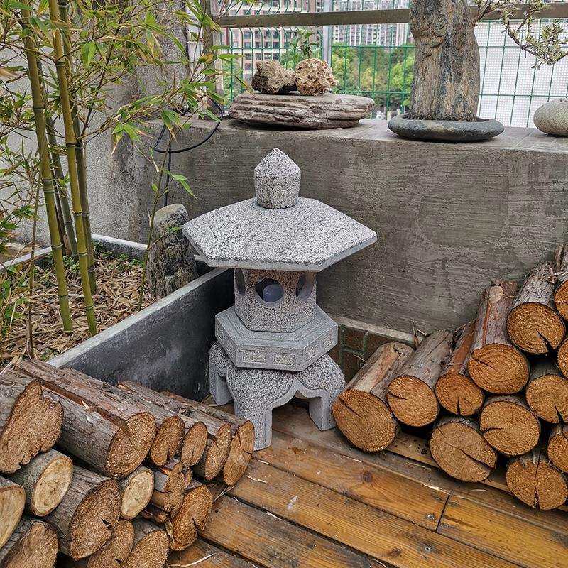 石灯笼日式庭院灯青石仿古石头灯宫灯别墅花园造景草坪灯照明摆件