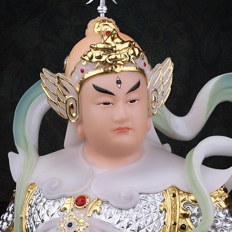 华光大帝二郎神杨戬神像仿汉白玉清源妙道真君二郎真君哮天犬摆件